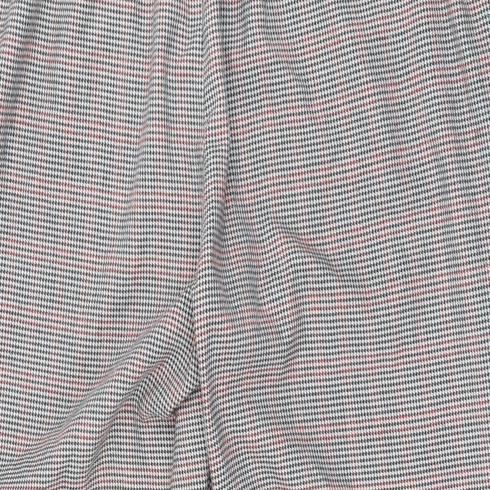 George Womens Grey Houndstooth Polyester Carrot Trousers Size 18 L25 in Regular