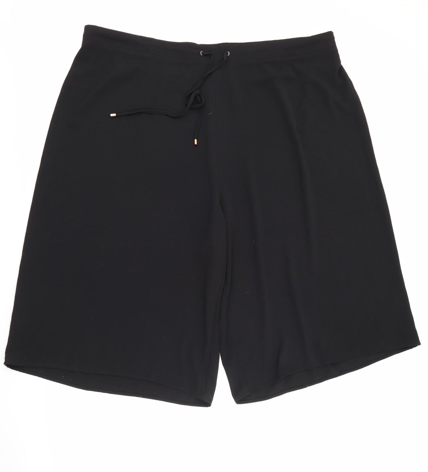 New Look Womens Black  Polyester Culotte Shorts Size 24 L16 in Regular Tie