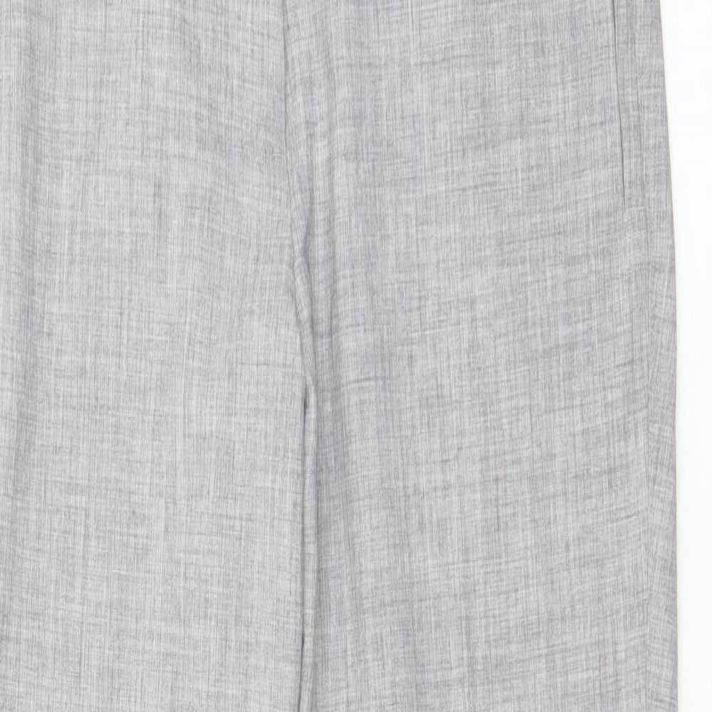 Marks and Spencer Womens Grey  Polyester Trousers  Size 12 L28 in Regular Snap