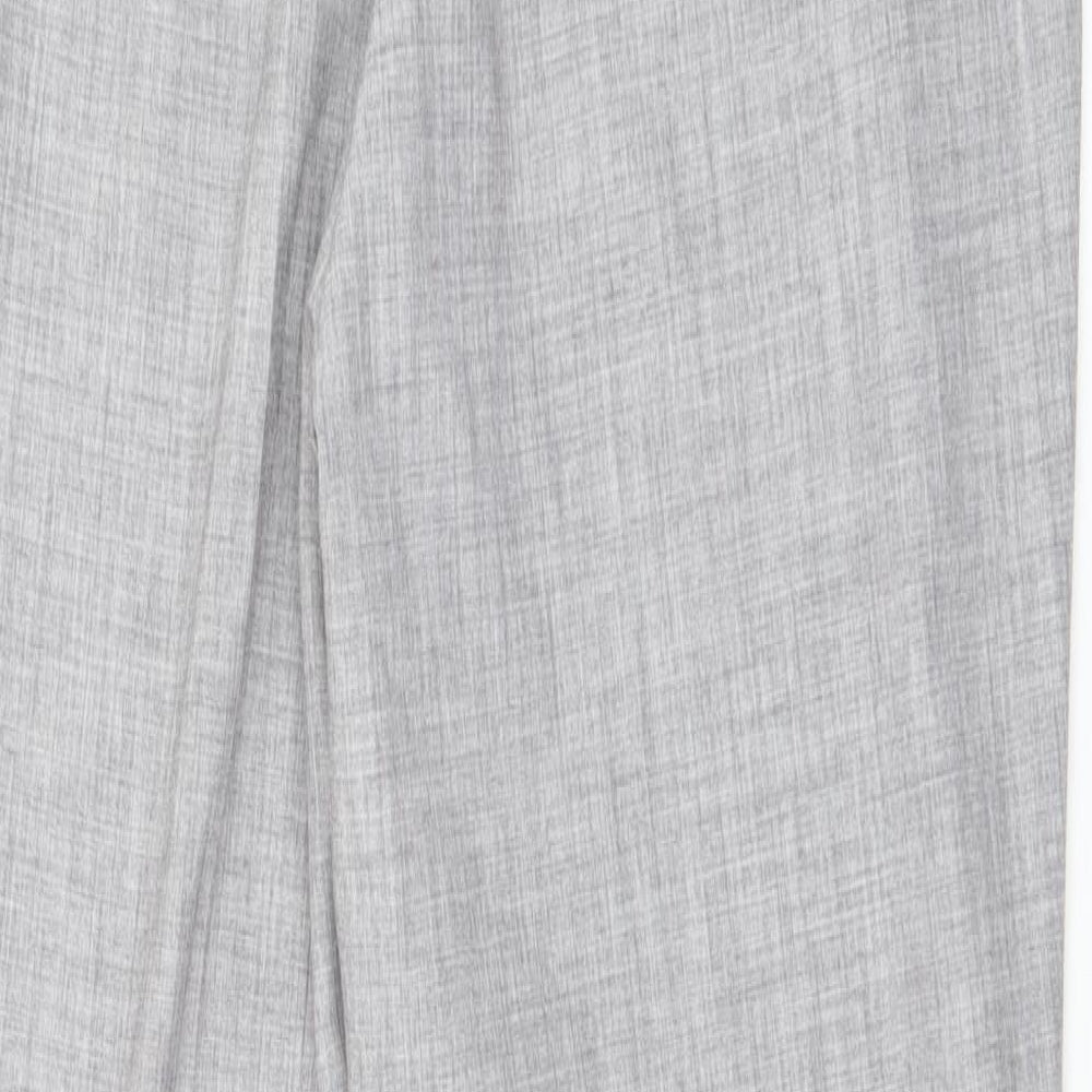 Marks and Spencer Womens Grey  Polyester Trousers  Size 12 L28 in Regular Snap