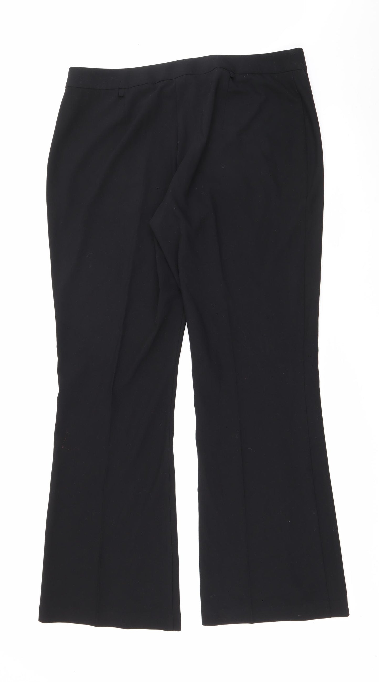 Marks and Spencer Womens Black  Polyester Trousers  Size 18 L33 in Regular Zip