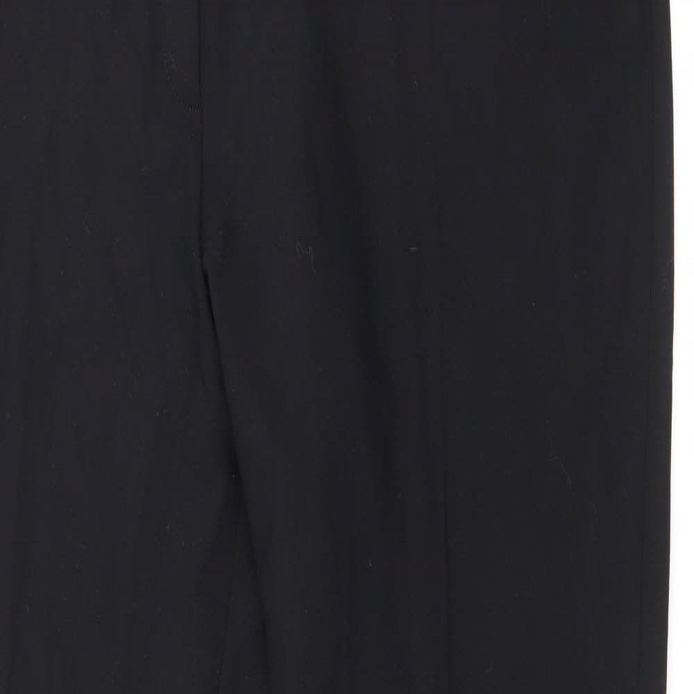 Marks and Spencer Womens Black  Polyester Trousers  Size 18 L33 in Regular Zip
