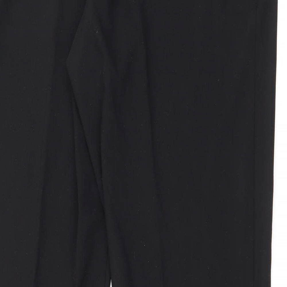 Marks and Spencer Womens Black  Polyester Trousers  Size 18 L33 in Regular Zip
