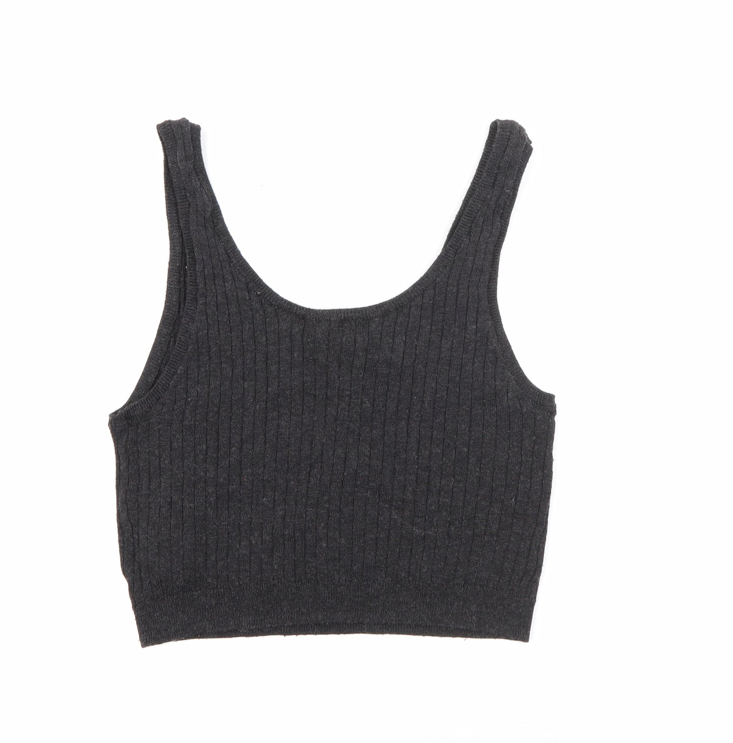 H&M Womens Grey  Polyester Camisole Tank Size S Scoop Neck