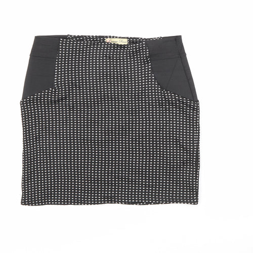 Cameo Rose Womens Black Geometric Polyester Mini Skirt Size 10