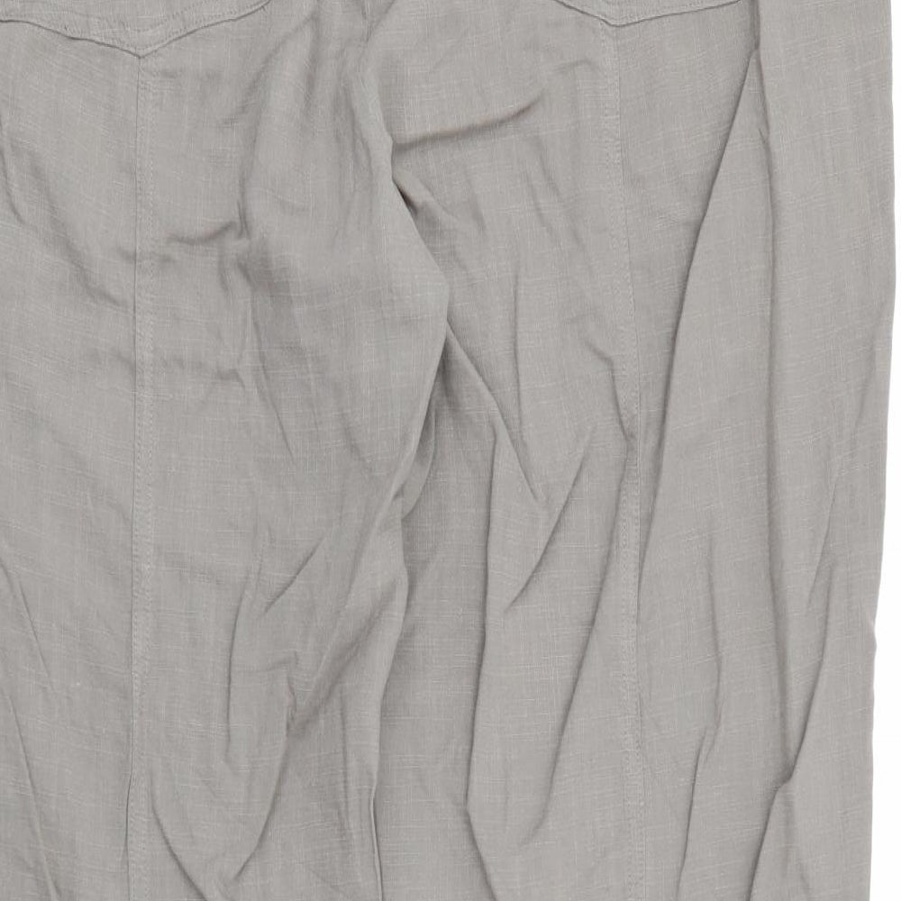 Per Una Womens Beige  Lyocell Trousers  Size 20 L28 in Regular Button