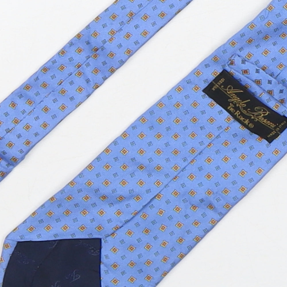 Angelo Bosani Mens Multicoloured Geometric Silk Pointed Tie One Size