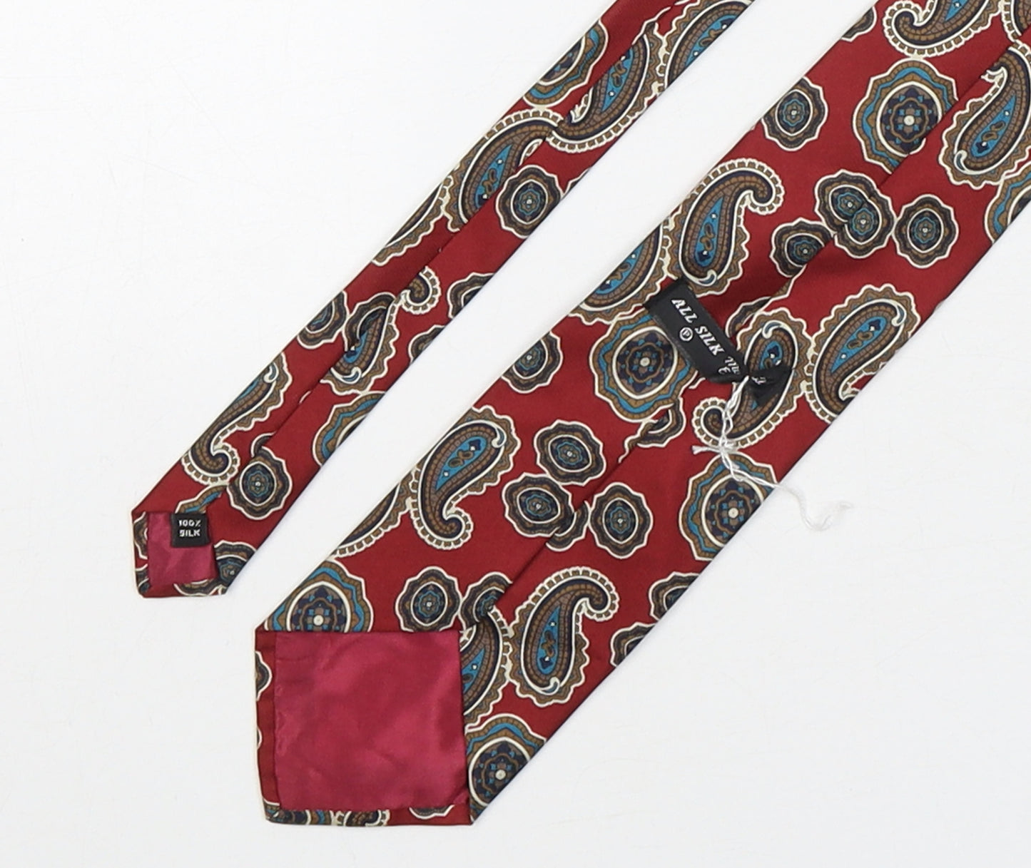 Preworn Mens Multicoloured Paisley Silk Pointed Tie One Size