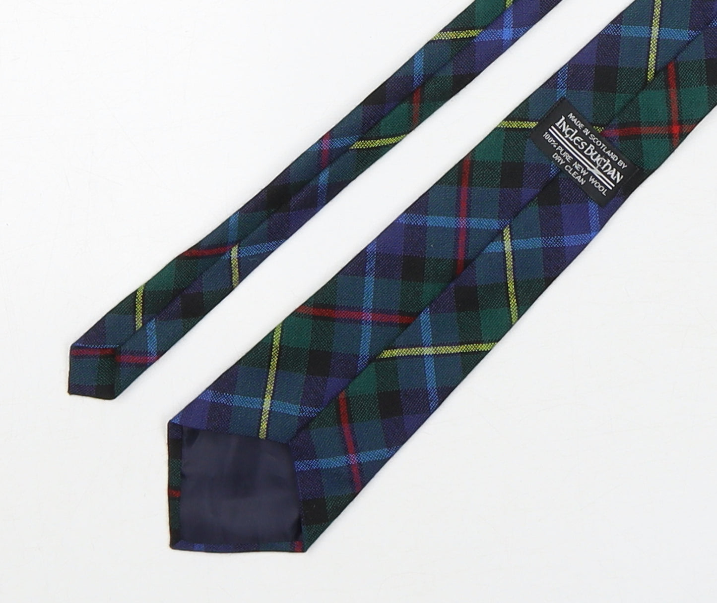 Ingles Buchan Mens Multicoloured Plaids & Checks Wool Pointed Tie One Size