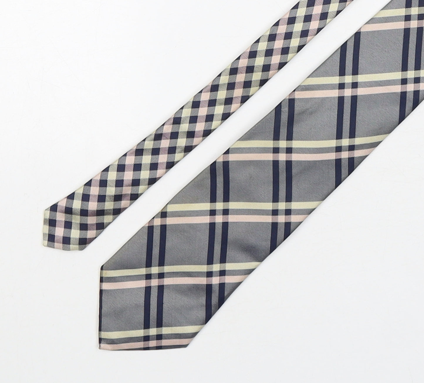 NEXT Mens Multicoloured Plaids & Checks Silk Pointed Tie One Size