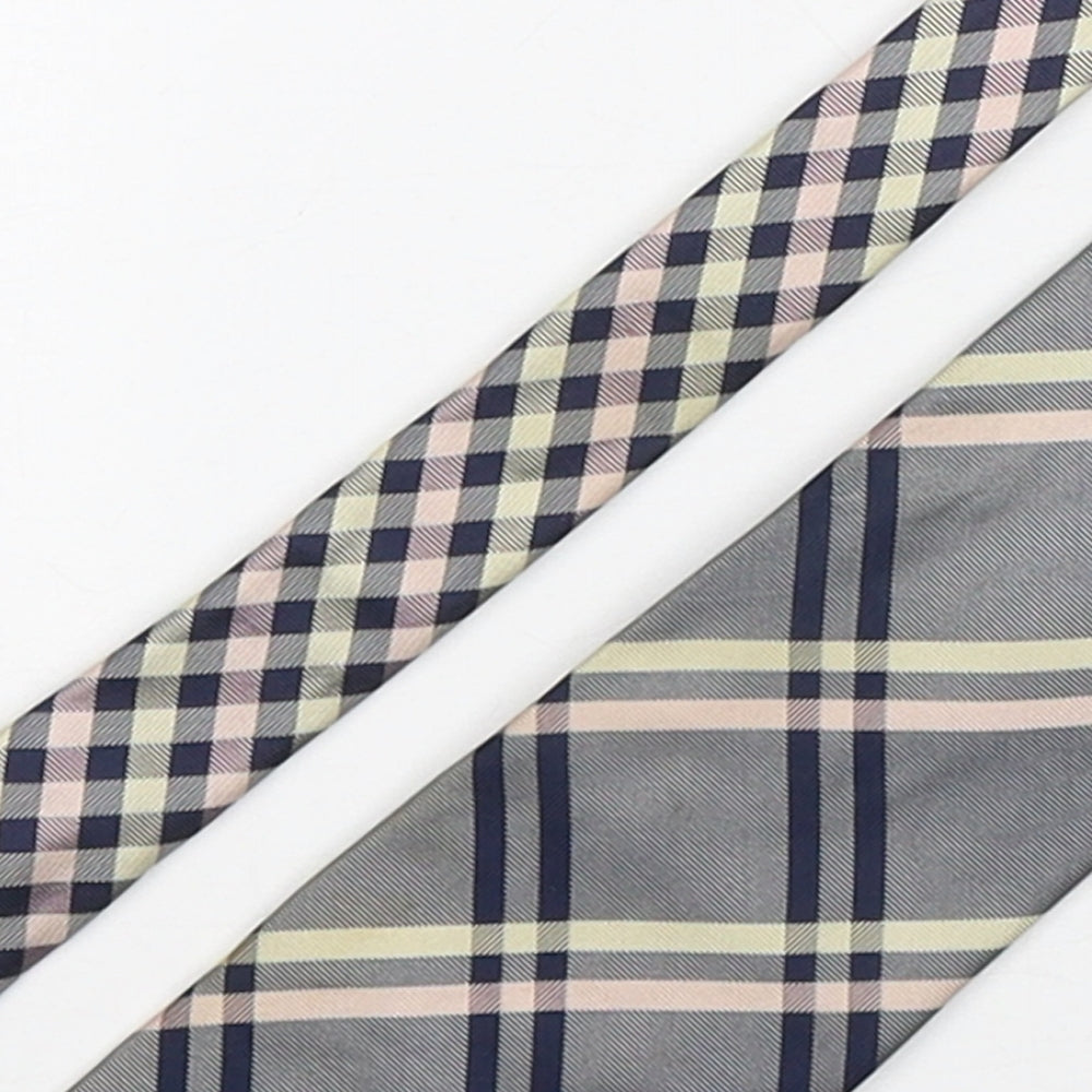NEXT Mens Multicoloured Plaids & Checks Silk Pointed Tie One Size