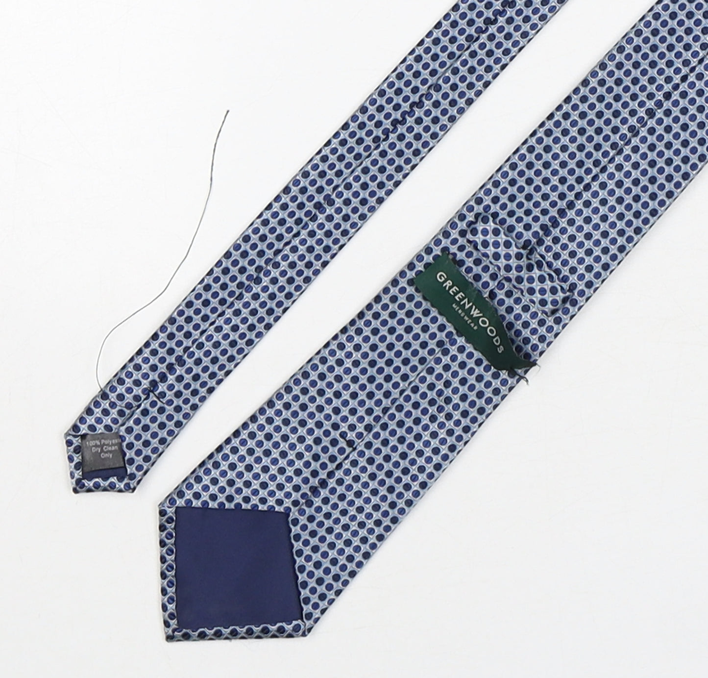 Greenwoods Mens Blue Polka Dot Polyester Pointed Tie One Size