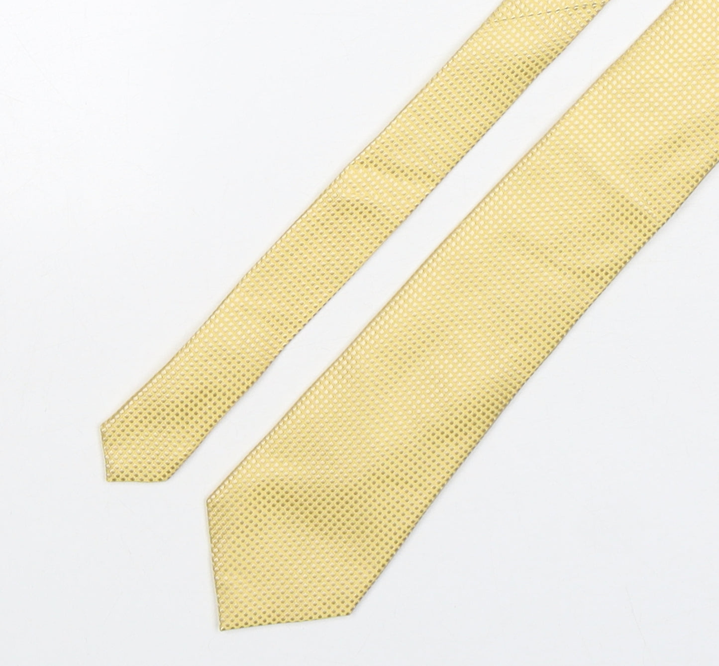 Marks and Spencer Mens Gold Polka Dot Silk Pointed Tie One Size