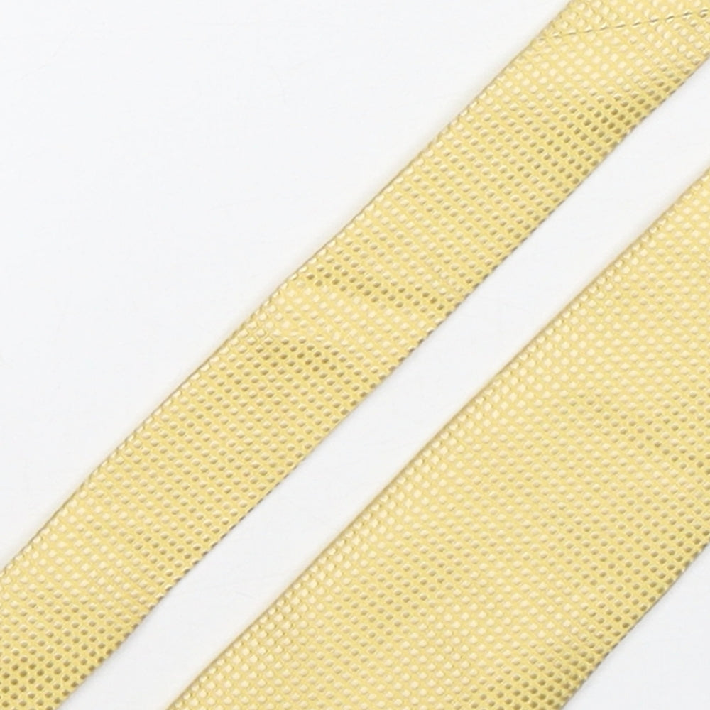 Marks and Spencer Mens Gold Polka Dot Silk Pointed Tie One Size