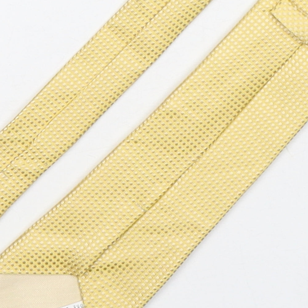 Marks and Spencer Mens Gold Polka Dot Silk Pointed Tie One Size