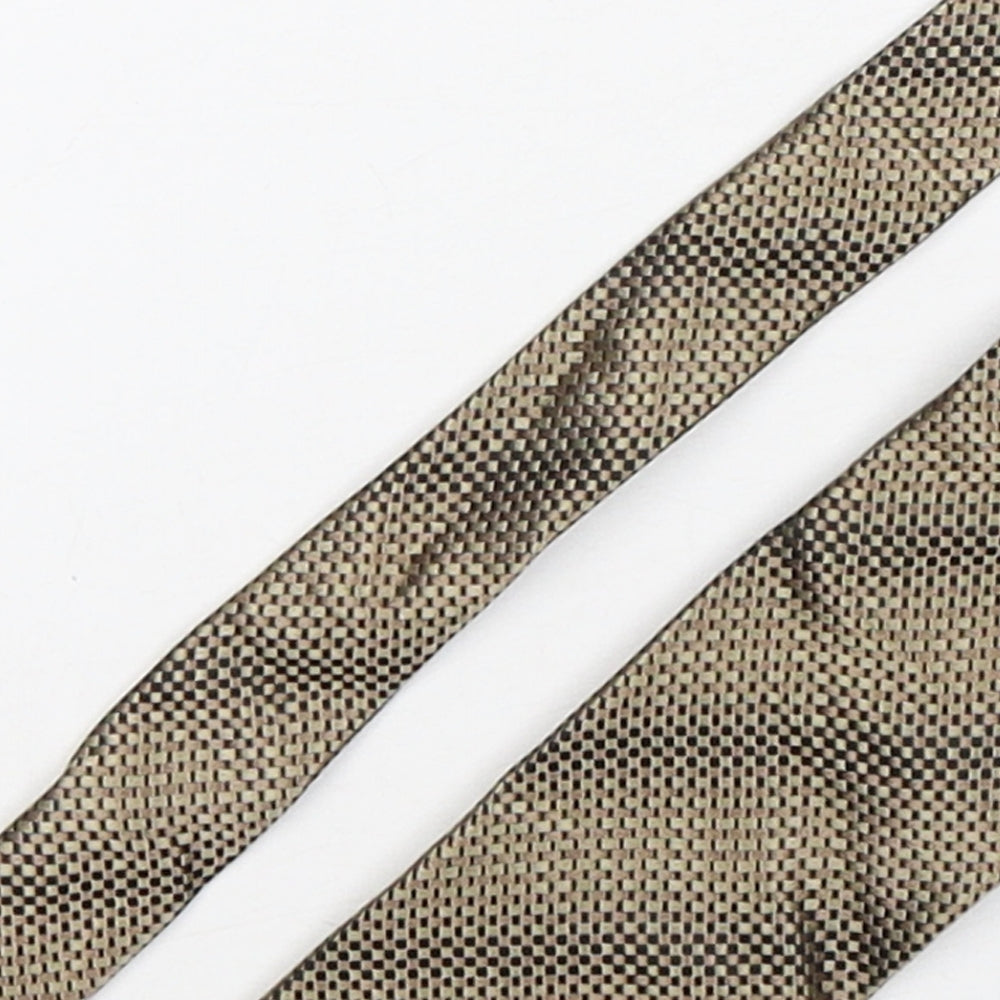 Jeff Banks  Mens Brown Geometric Silk Pointed Tie One Size