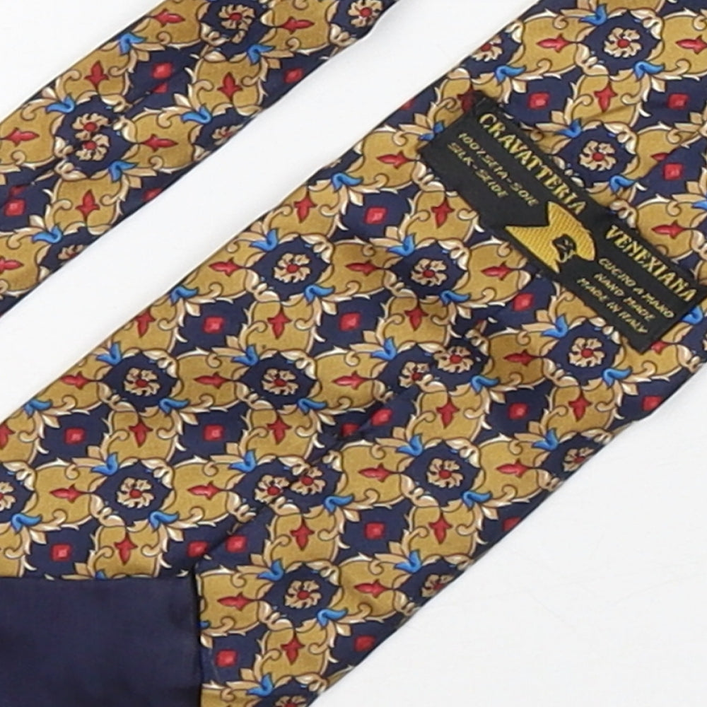Cravatteria Venexiana Mens Multicoloured Geometric Silk Pointed Tie One Size