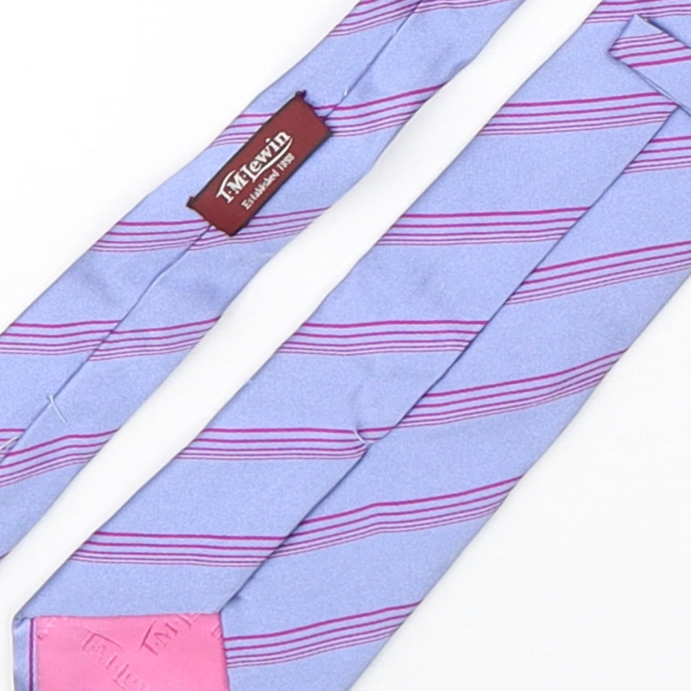 T.M.Lewin  Mens Multicoloured Striped Silk Pointed Tie One Size