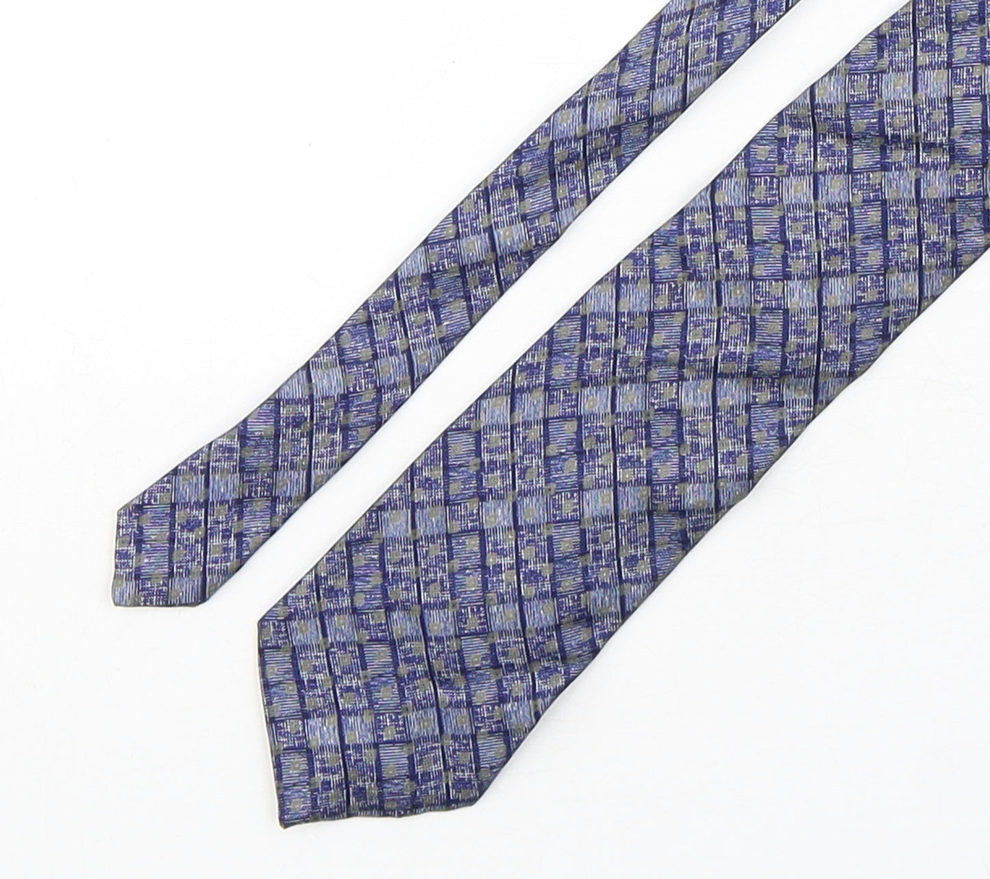 Items  Mens Blue Plaids & Checks Silk Pointed Tie One Size