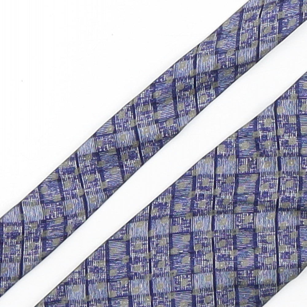 Items  Mens Blue Plaids & Checks Silk Pointed Tie One Size