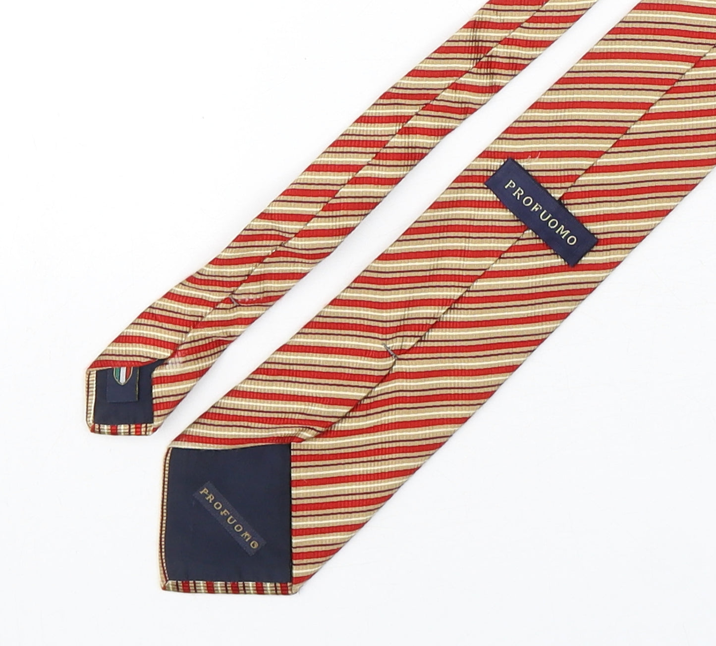 Profuomo Mens Multicoloured Striped Silk Pointed Tie One Size