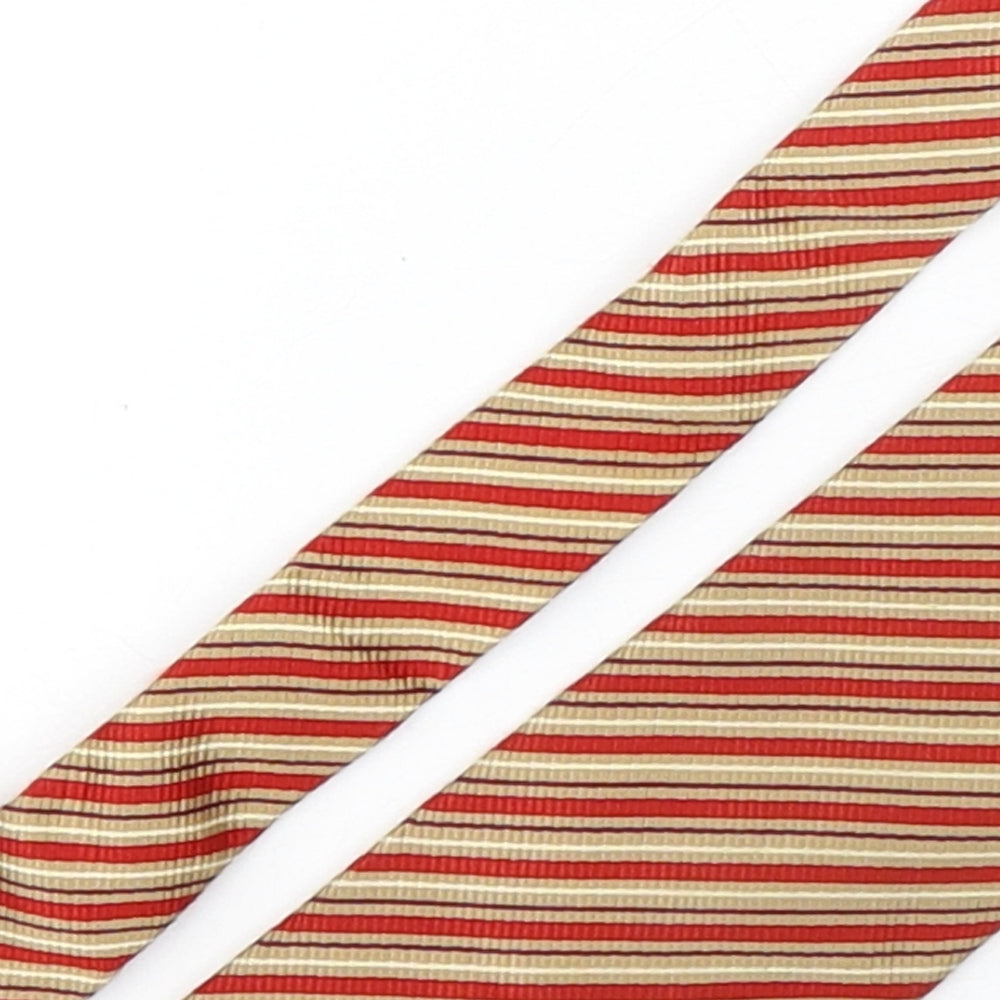 Profuomo Mens Multicoloured Striped Silk Pointed Tie One Size
