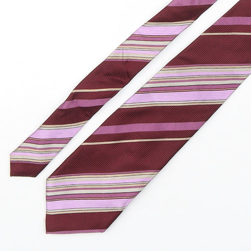 Racing Green  Mens Multicoloured Striped Silk Pointed Tie One Size