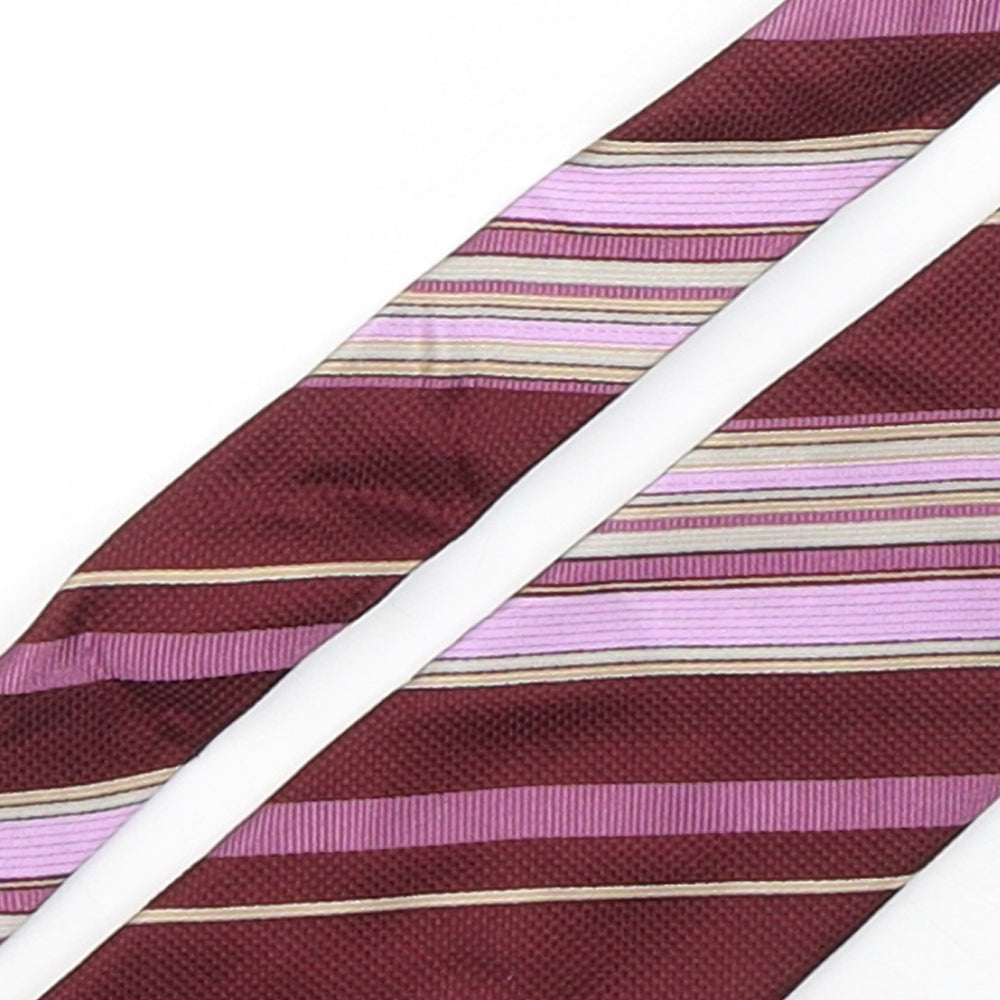 Racing Green  Mens Multicoloured Striped Silk Pointed Tie One Size