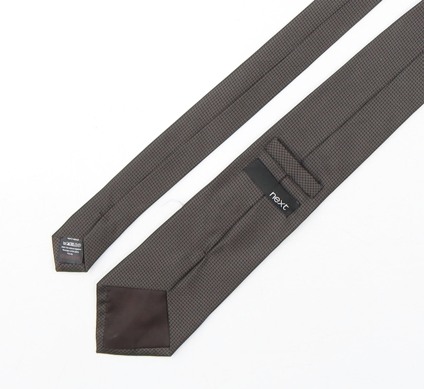 NEXT Mens Brown Geometric Polyester Pointed Tie One Size
