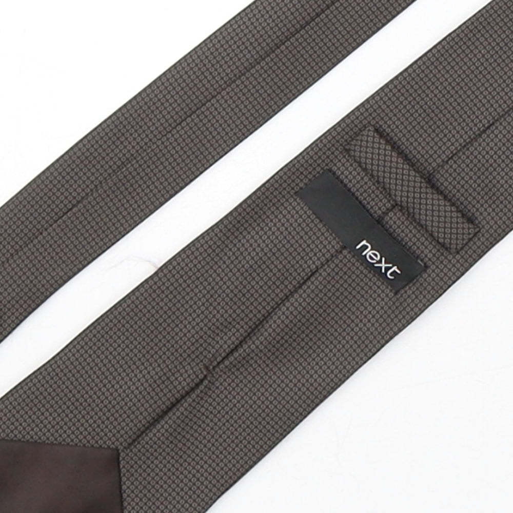 NEXT Mens Brown Geometric Polyester Pointed Tie One Size