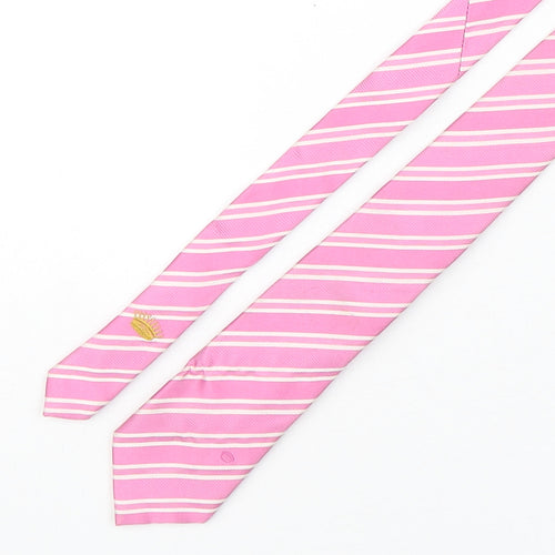 Countess Mara Mens Pink Striped Silk Pointed Tie One Size