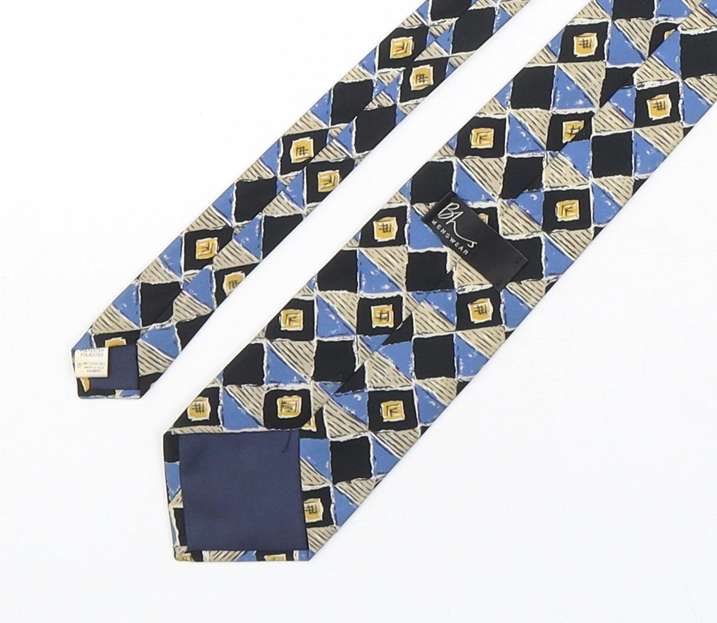 BHS Mens Multicoloured Geometric Polyester Pointed Tie One Size