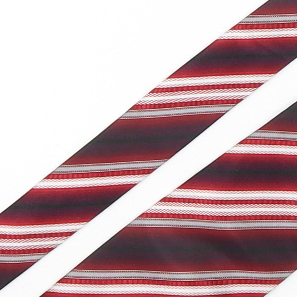 Preworn Mens Red Striped Silk Pointed Tie One Size