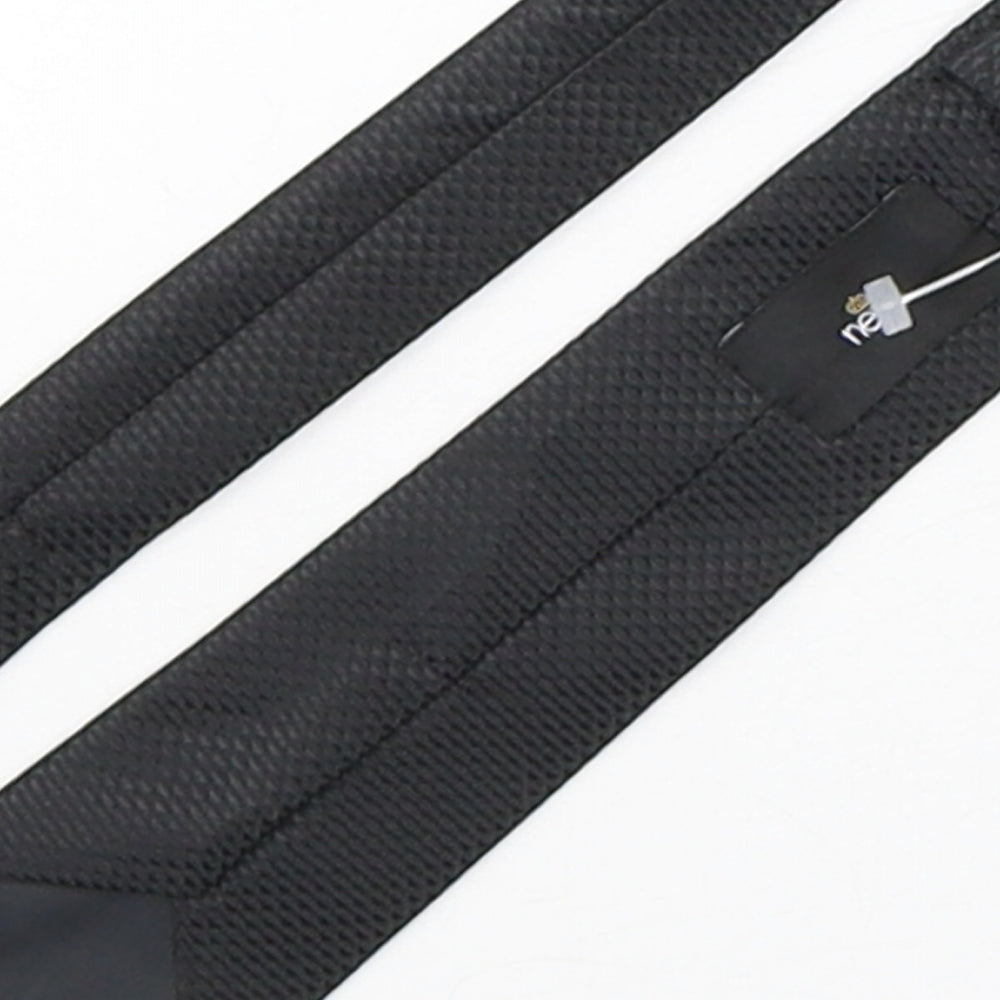 NEXT Mens Black Grenadine Polyester Pointed Tie One Size