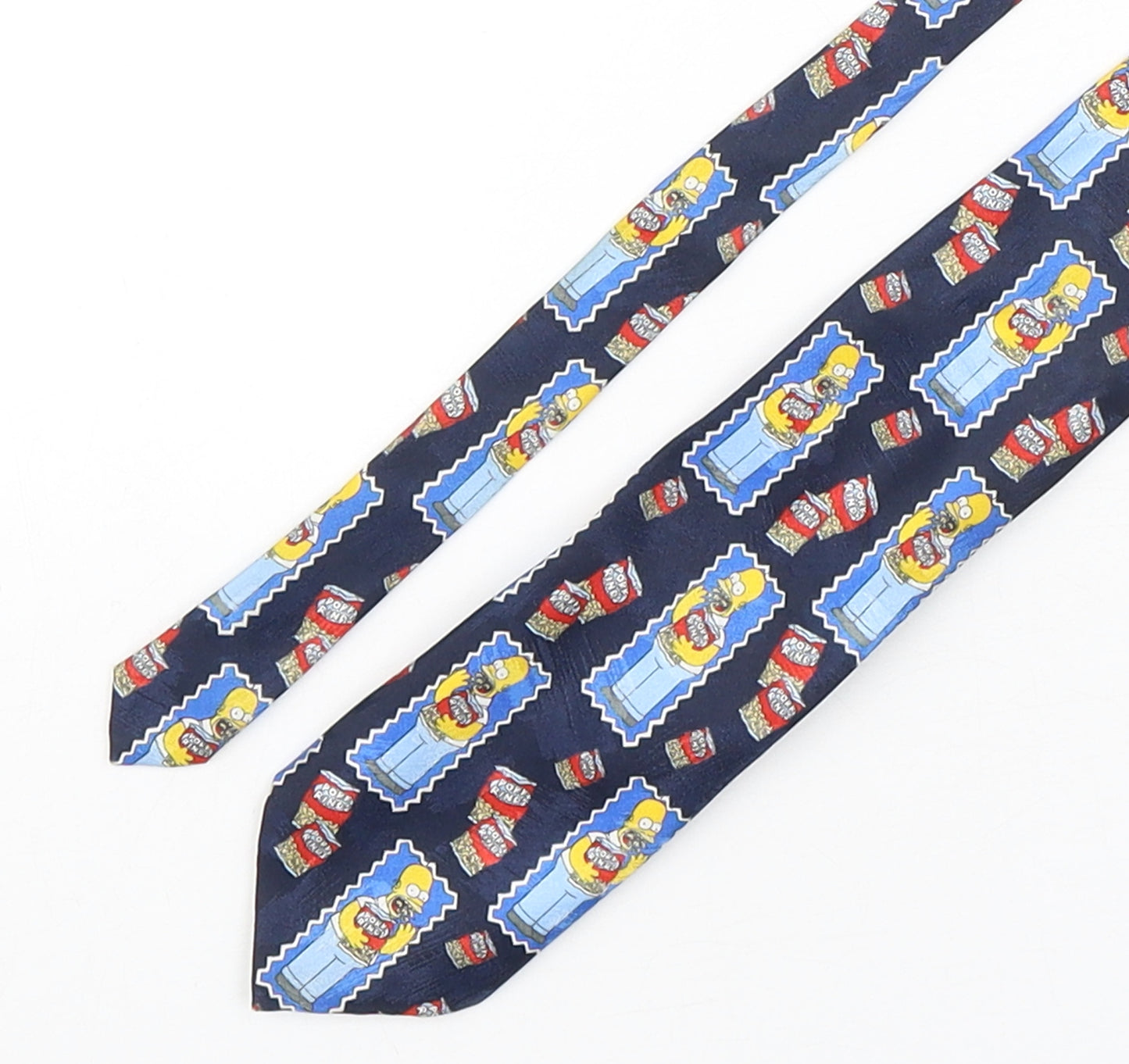 Marks and Spencer Mens Multicoloured Geometric Polyester Pointed Tie One Size - The Simpsons