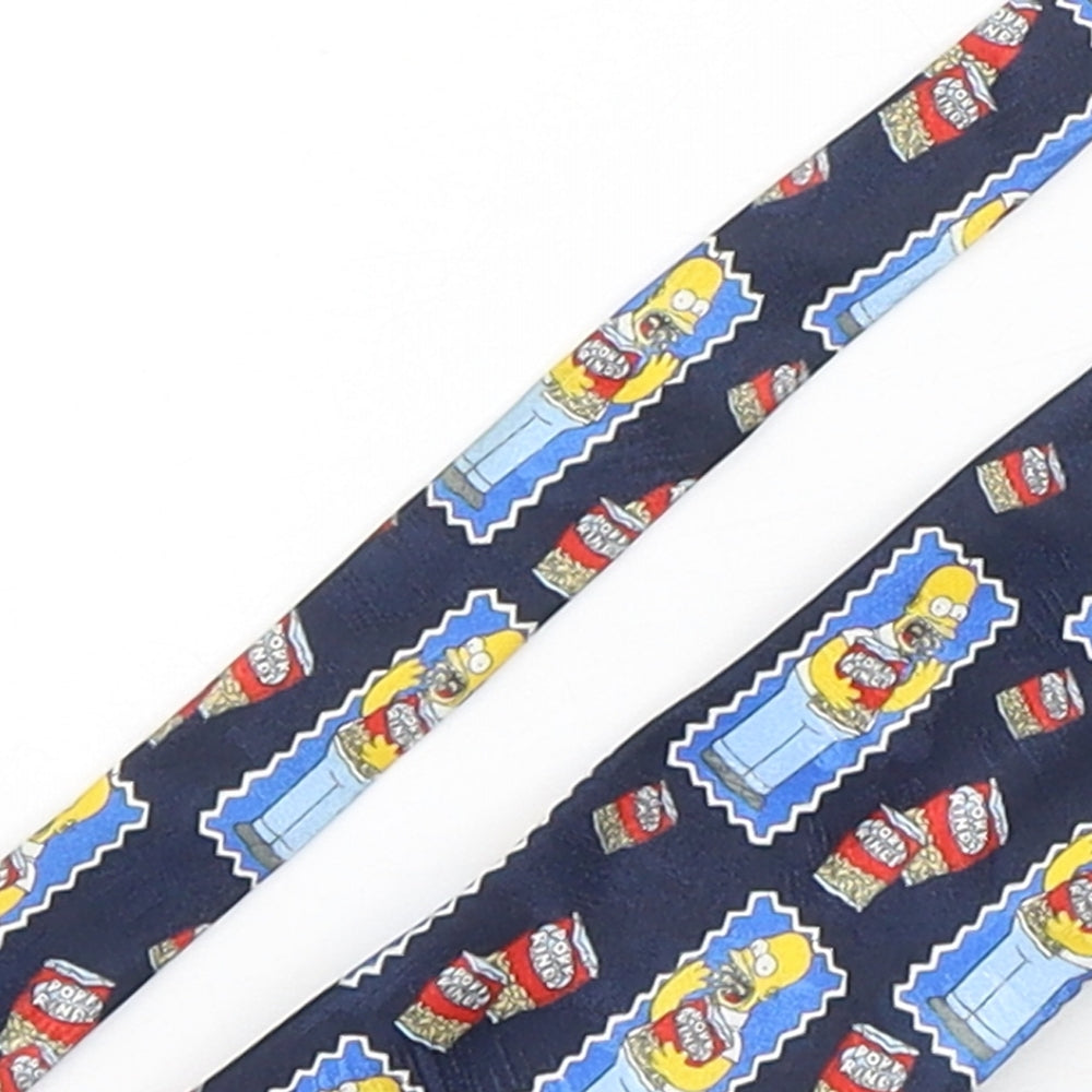 Marks and Spencer Mens Multicoloured Geometric Polyester Pointed Tie One Size - The Simpsons