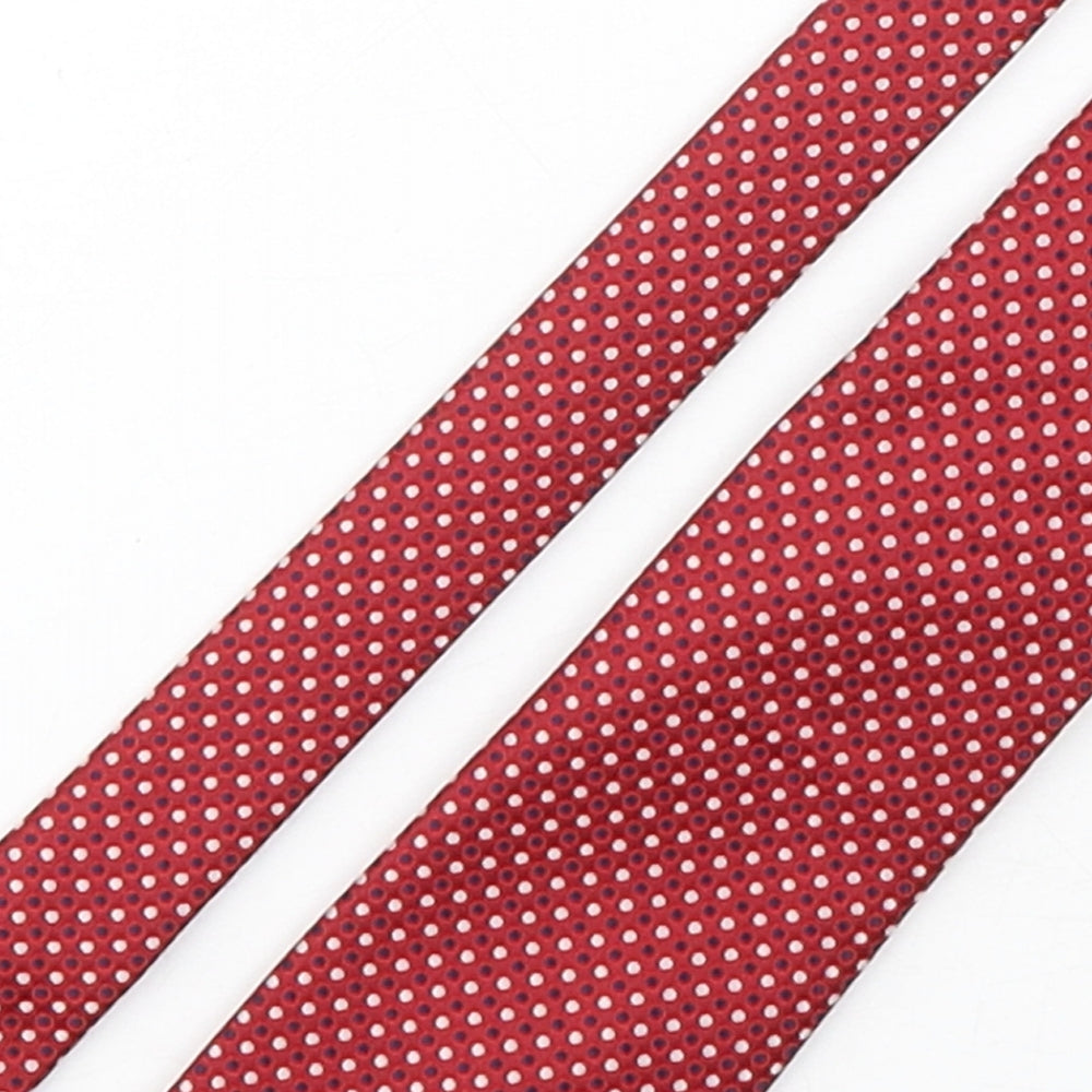 Marks and Spencer Mens Red Polka Dot Polyester Pointed Tie One Size