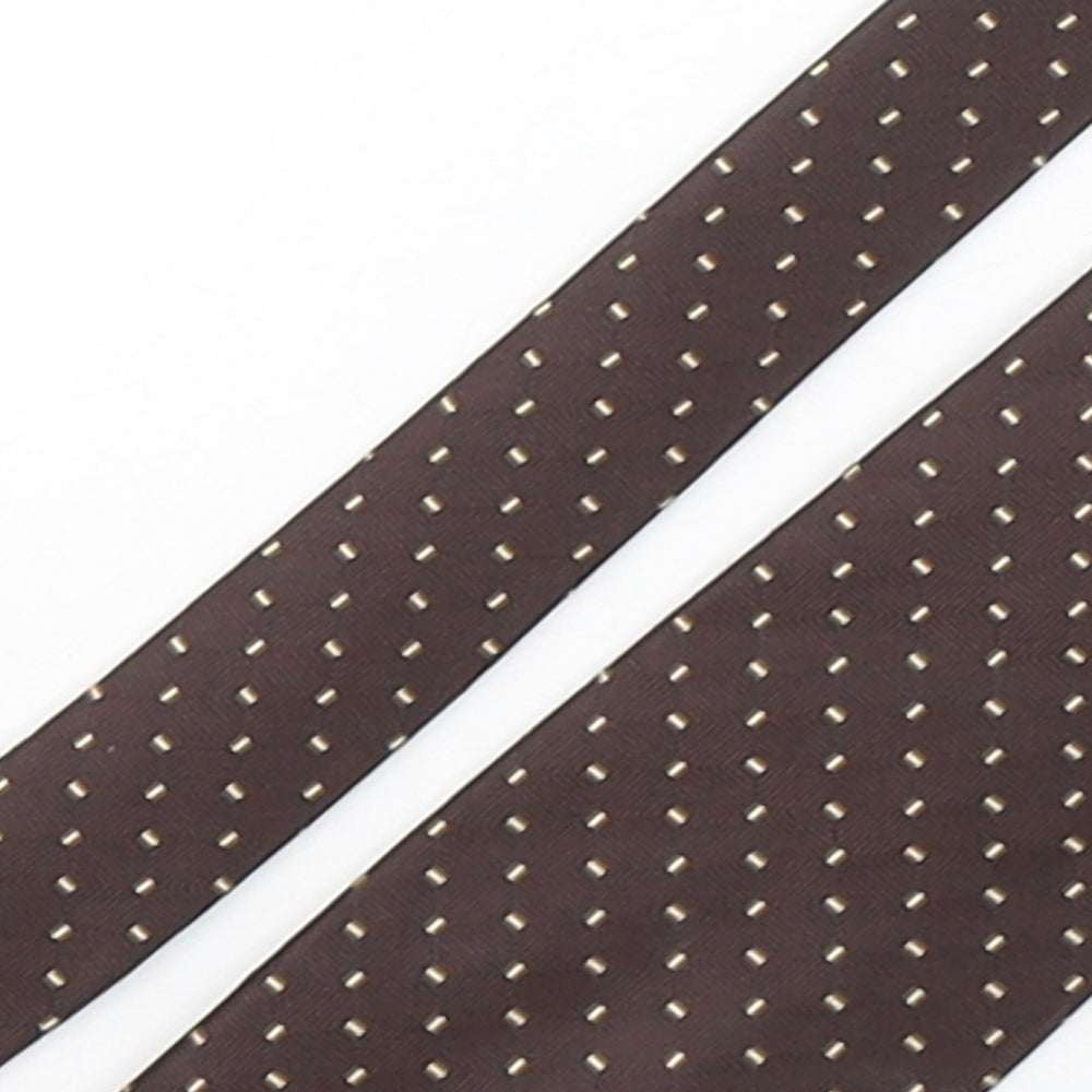London Road Mens Brown Geometric Polyester Pointed Tie One Size