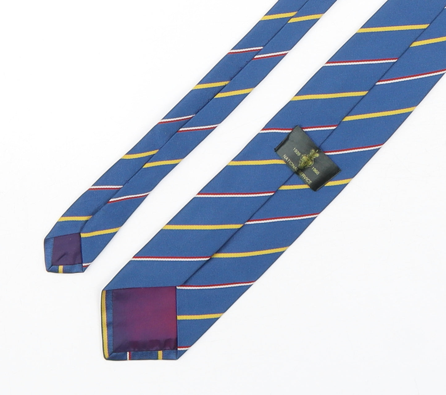 National Service  Mens Multicoloured Striped Polyester Pointed Tie One Size