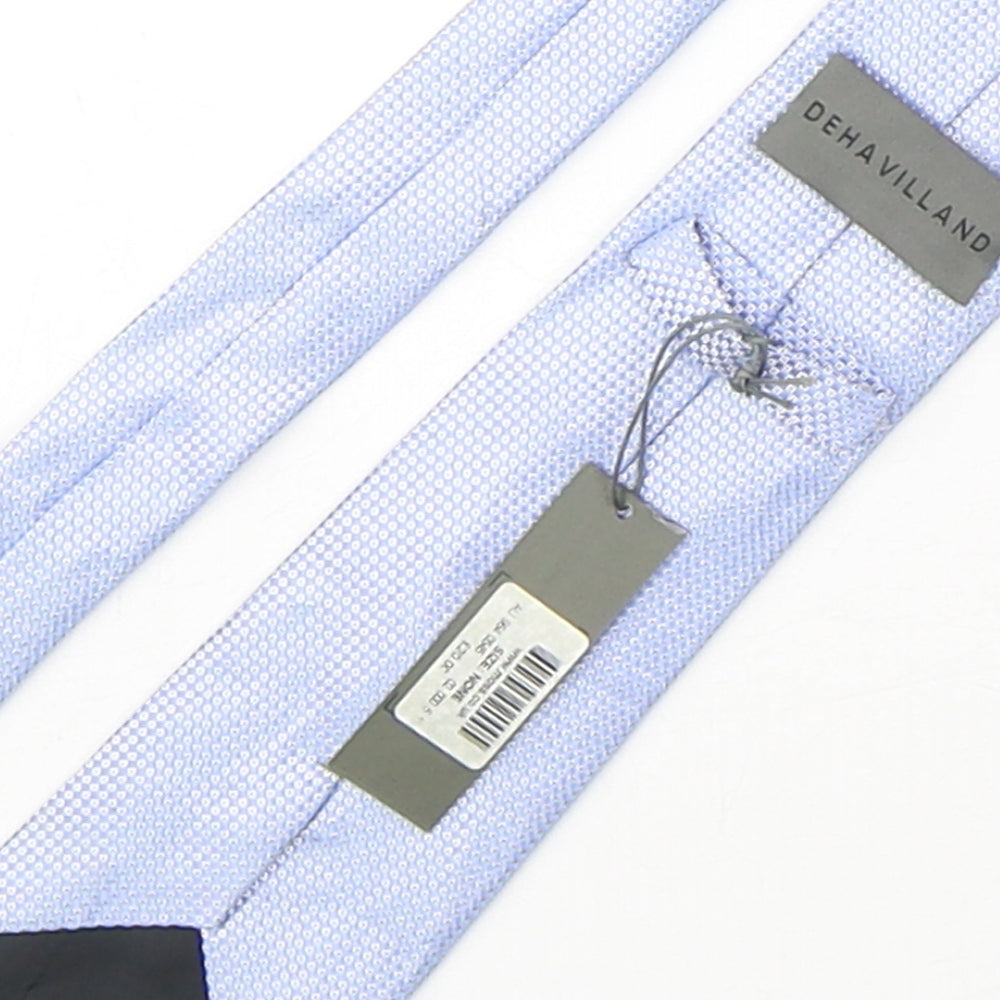Dehavilland Mens Blue Geometric Silk Pointed Tie One Size