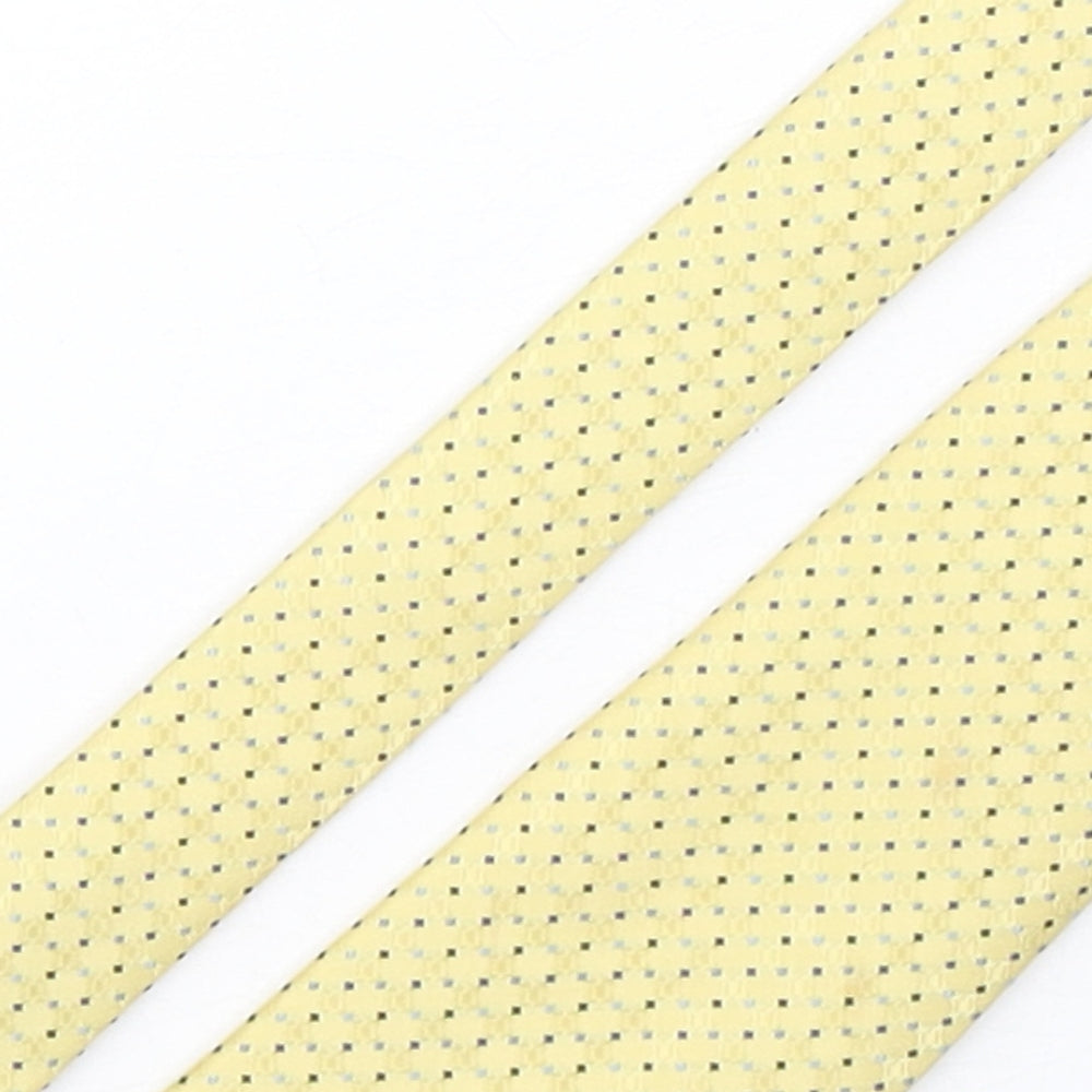 Marks and Spencer Mens Yellow Geometric Polyester Pointed Tie One Size
