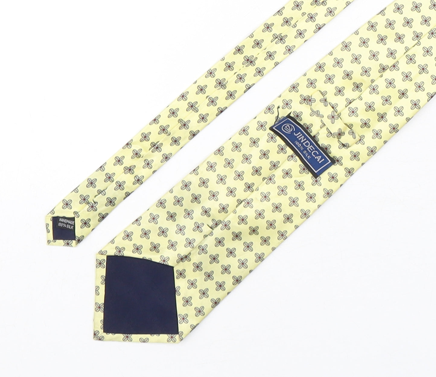 JinDecai Mens Multicoloured Geometric Silk Pointed Tie One Size