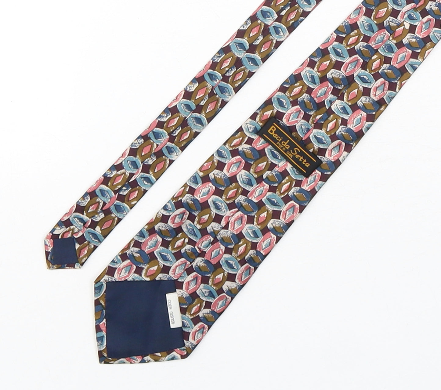 bacida setta  Mens Multicoloured Geometric Silk Pointed Tie One Size