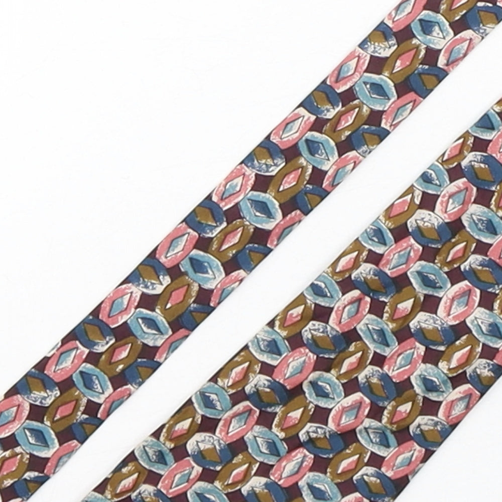 bacida setta  Mens Multicoloured Geometric Silk Pointed Tie One Size