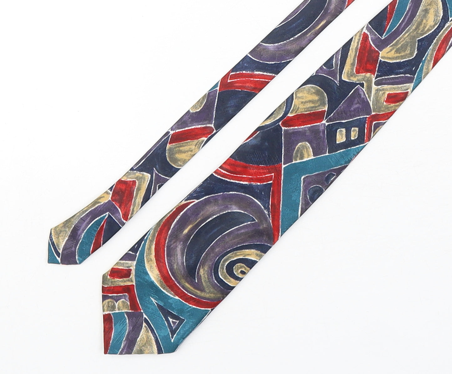 Marks and Spencer Mens Multicoloured Geometric Polyester Pointed Tie One Size