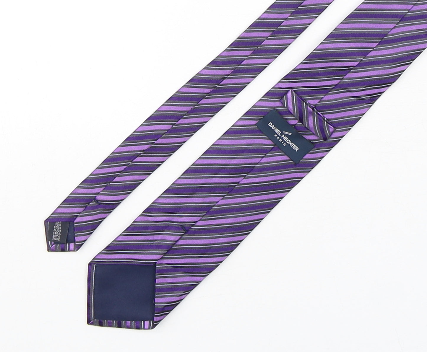 Daniel Hechter Mens Multicoloured Striped Silk Pointed Tie One Size