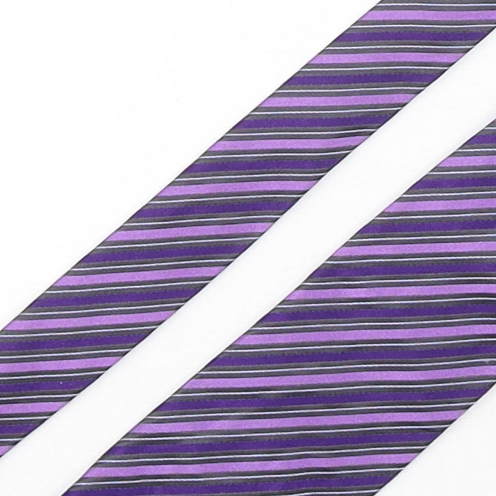Daniel Hechter Mens Multicoloured Striped Silk Pointed Tie One Size