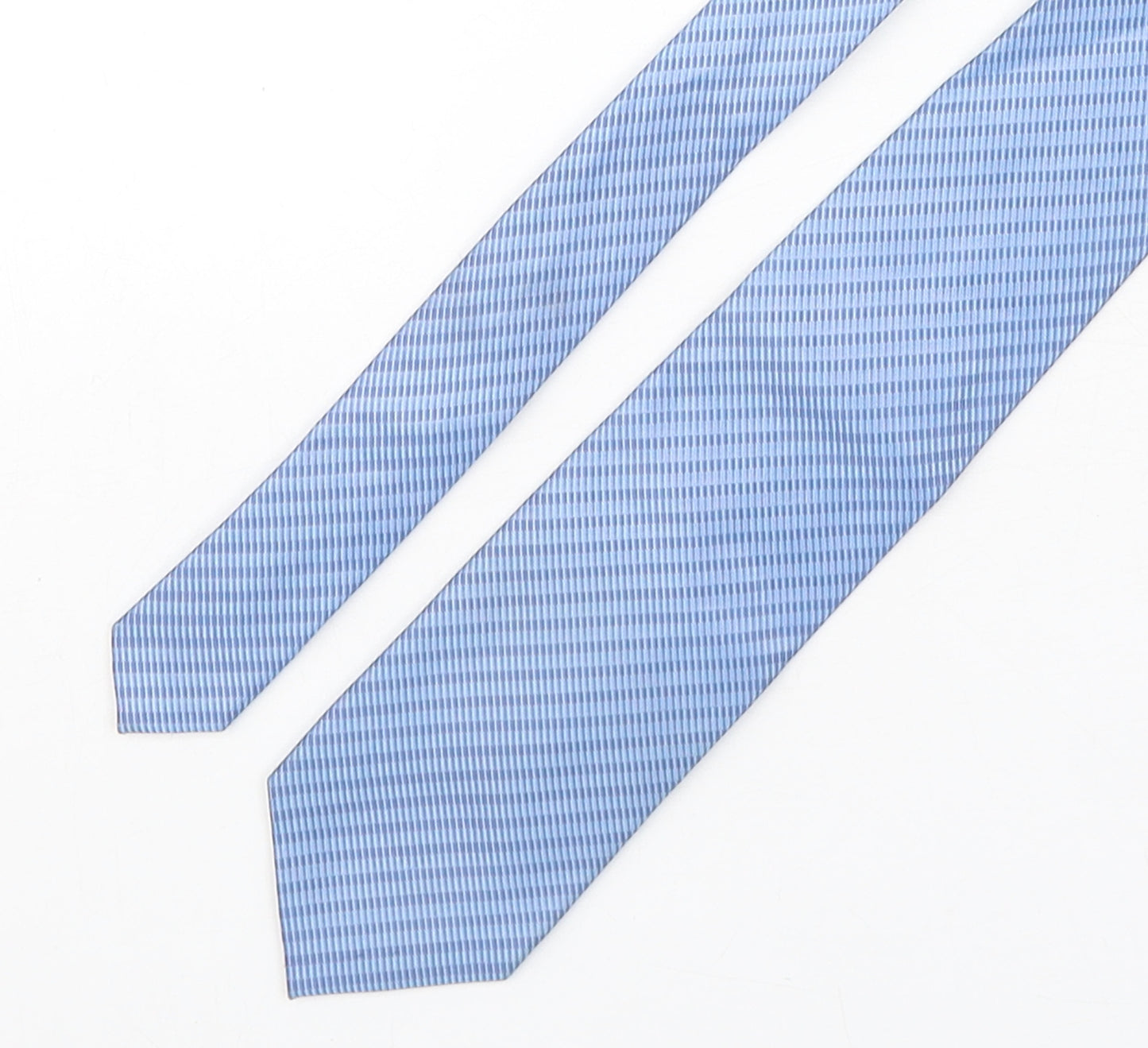 Douglas Mens Blue Striped Silk Pointed Tie One Size
