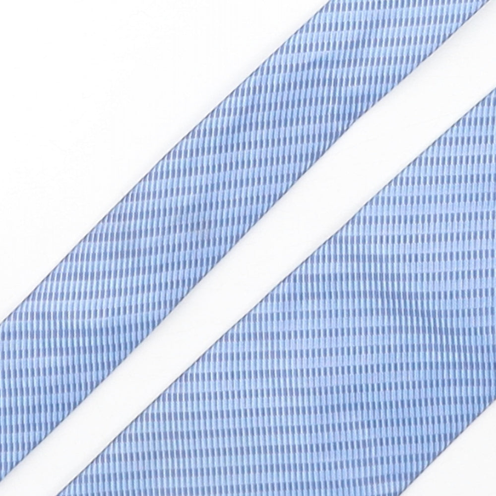 Douglas Mens Blue Striped Silk Pointed Tie One Size
