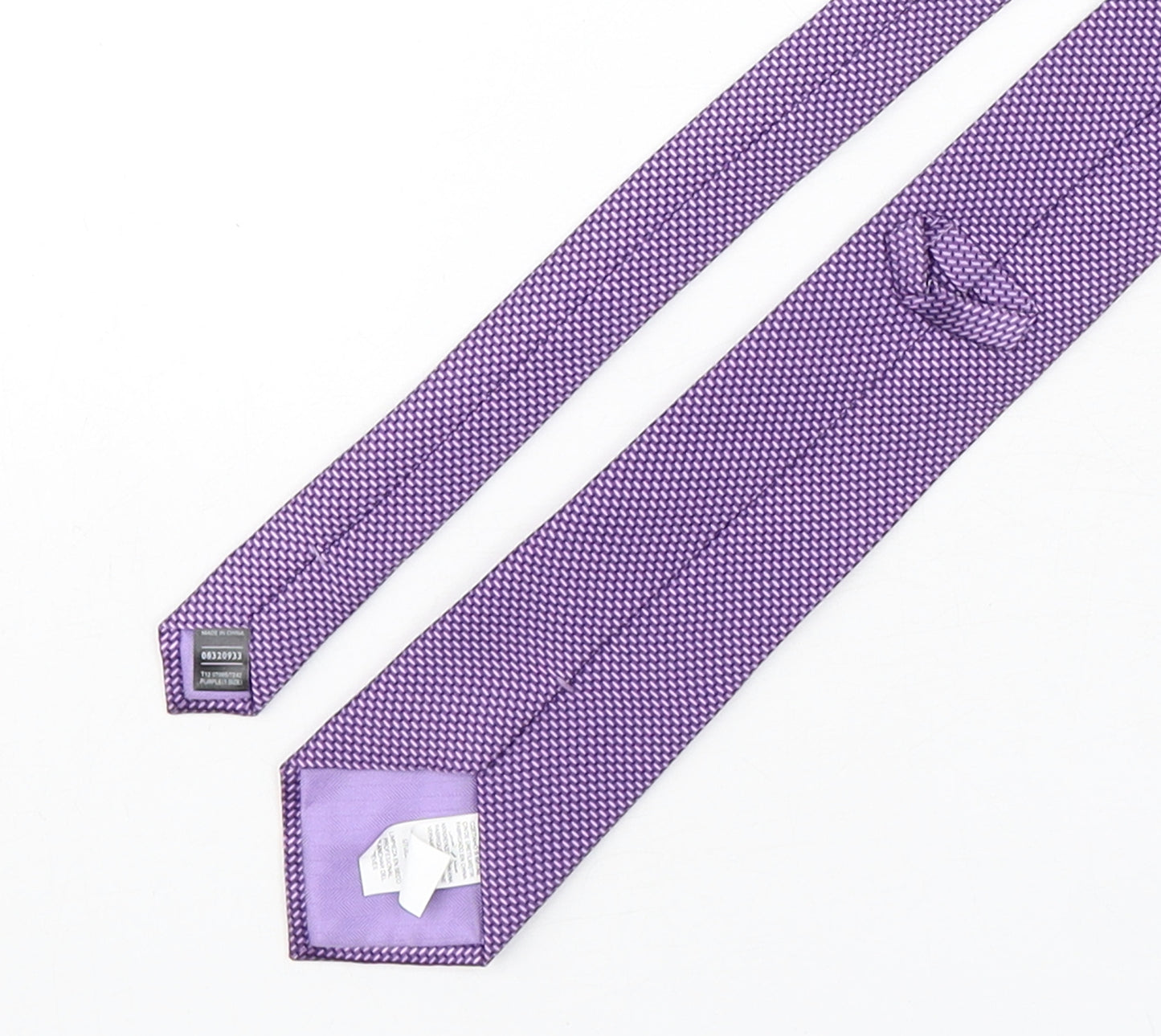 Marks and Spencer Mens Purple Geometric Silk Pointed Tie One Size